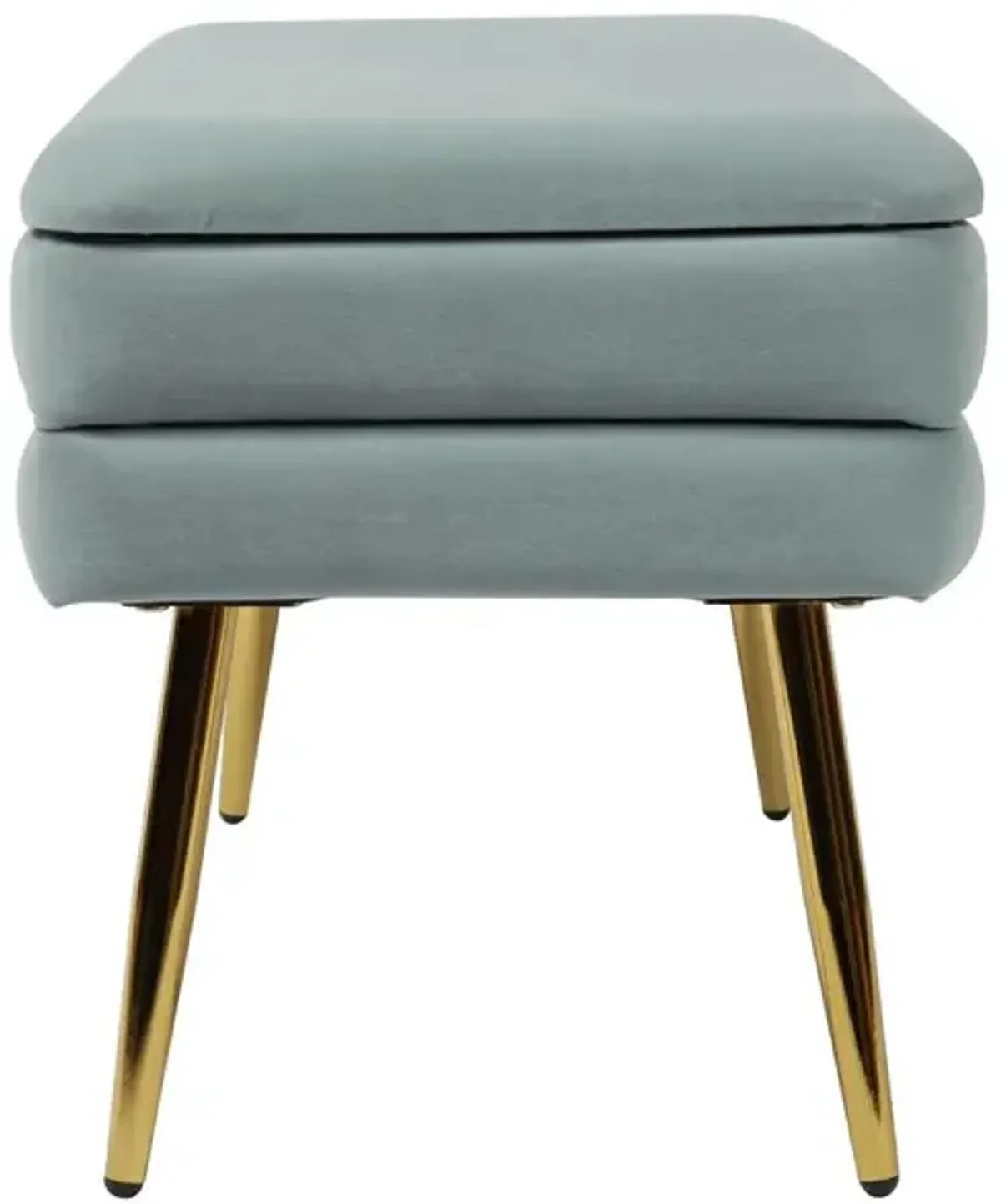 Belen Kox Sea Blue Velvet Storage Bench, Belen Kox