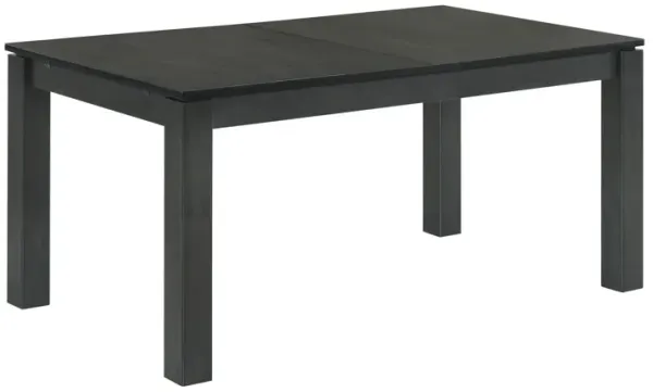 63-83 Inch Extendable Dining Table, Self Store Butterfly Leaf, Black Finish - Benzara
