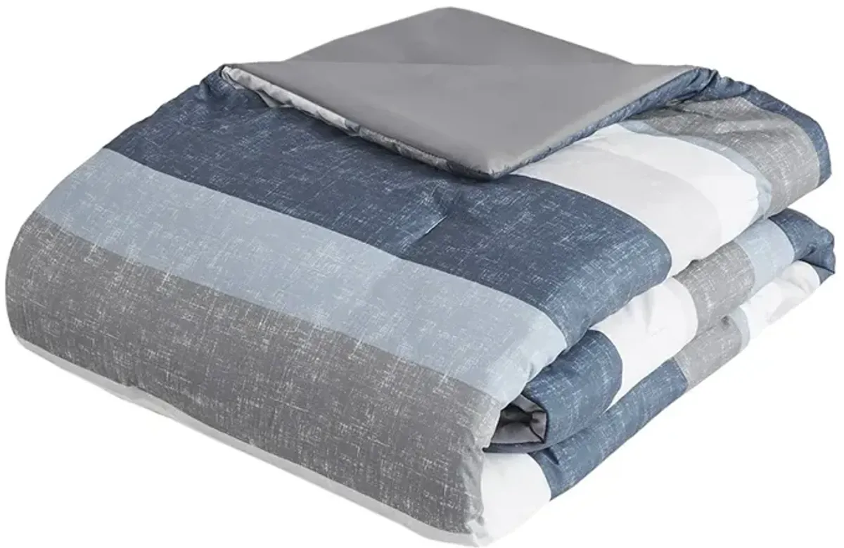 Gracie Mills Ware Striped Comforter Set with Bed Sheets