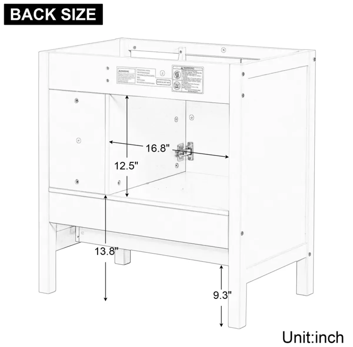 Gewnee 30" Bathroom Vanity with Sink,Bathroom Storage Cabinet,white