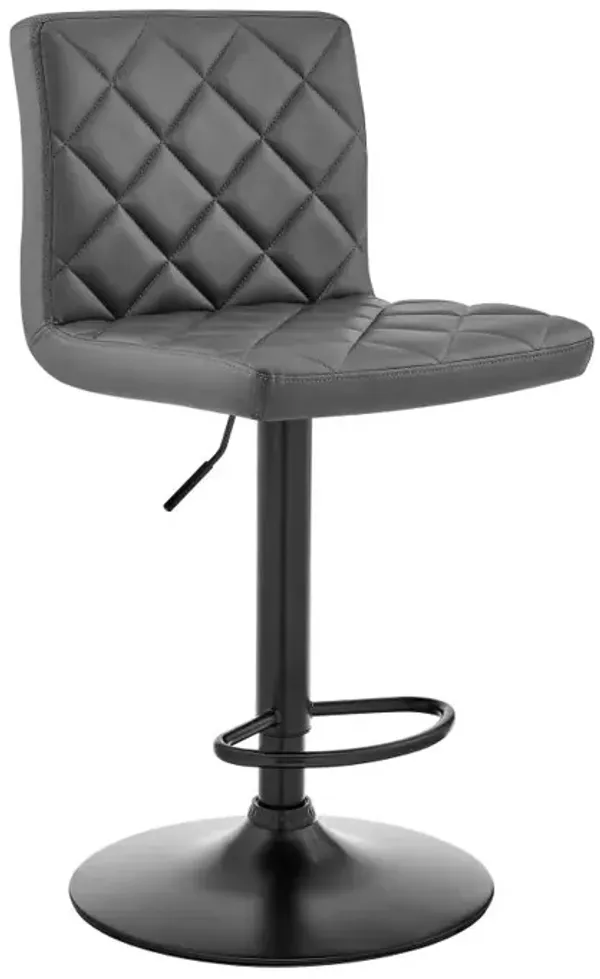 Hivvago 24 Inch Gray And Black Iron Swivel Low Back Adjustable Height Bar Chair