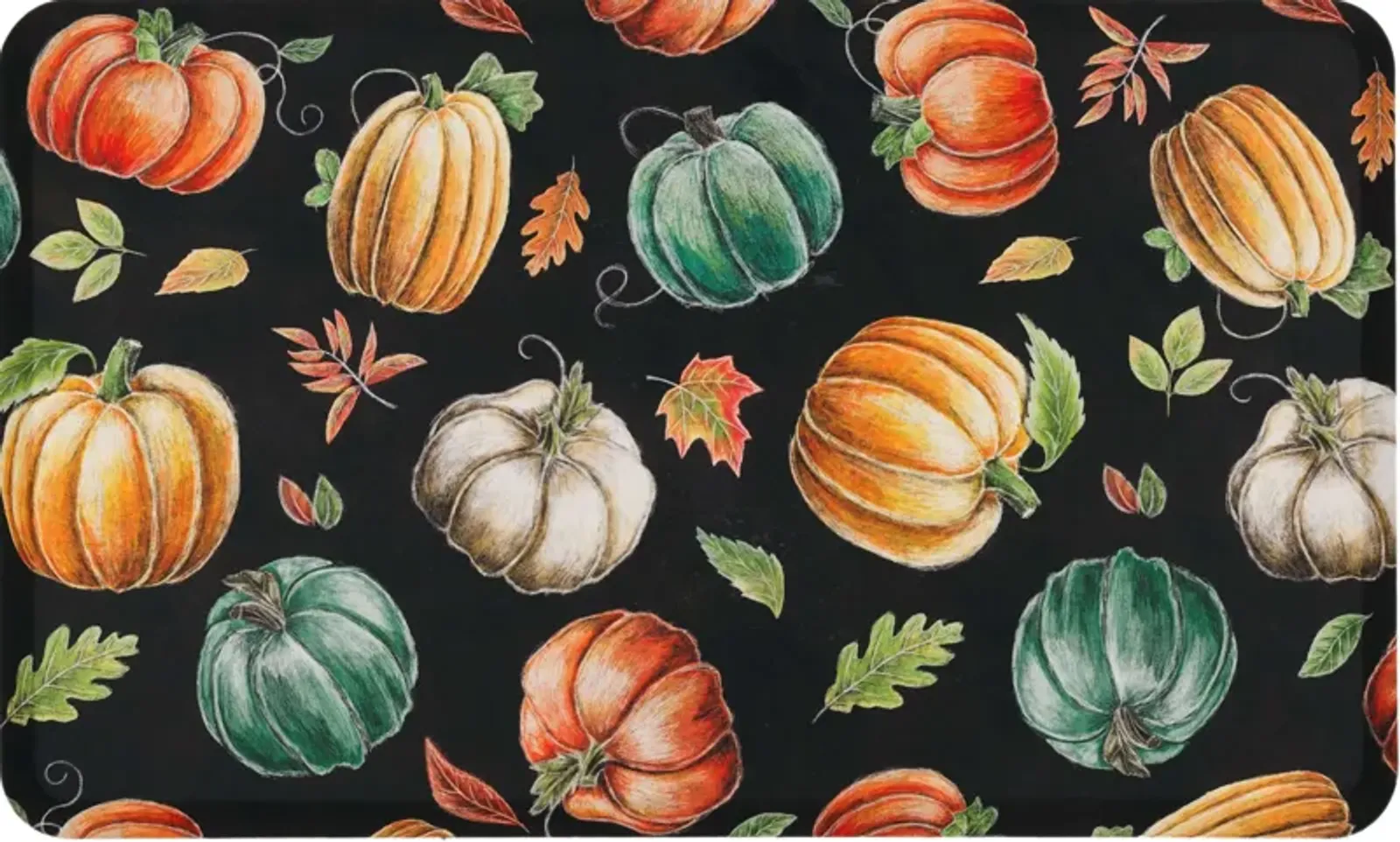 Harvest Chalk Pumpkin Multi 1' 8" x 3' 6" Door Mat