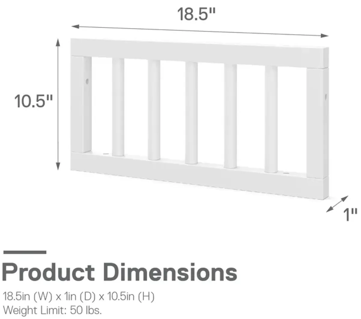 Aviary Toddler Rail with Spindles, White