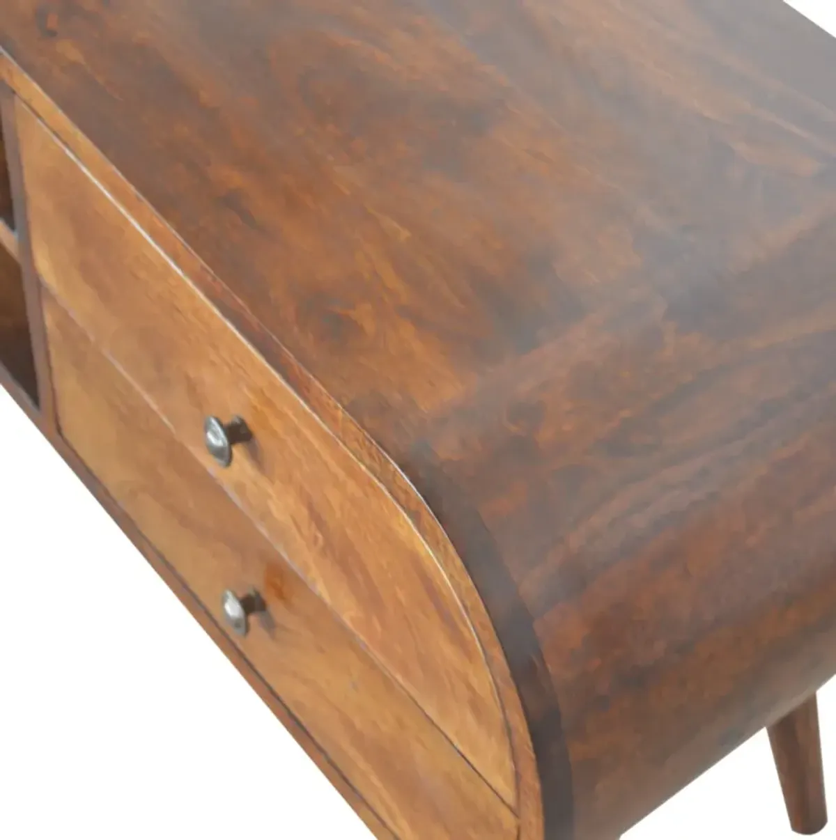 Artisan Furniture Solid Wood Chestnut Circular Media Unit