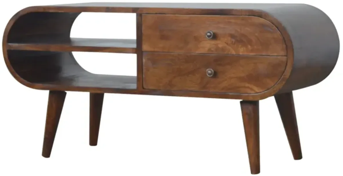 Artisan Furniture Solid Wood Chestnut Circular Media Unit