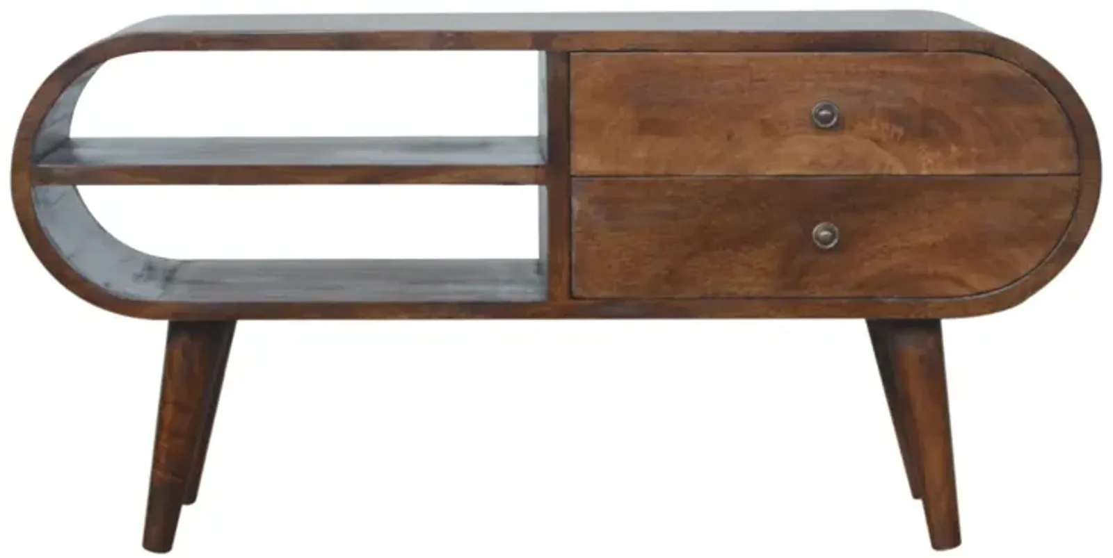 Artisan Furniture Solid Wood Chestnut Circular Media Unit