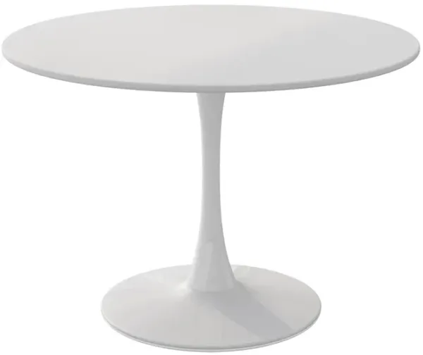 Modern 42" Round Dining Table with Metal Base