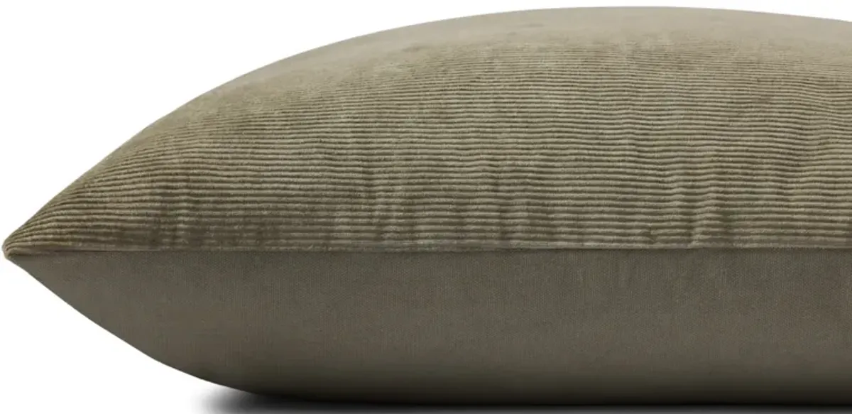 Beatrice PMH0048 Olive 22''x22'' Down Pillow by Magnolia Home by Joanna Gaines x Loloi