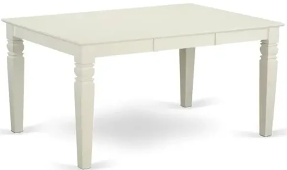 Weston Rectangular Dining Table with 18 in butterfly Leaf in Linen White