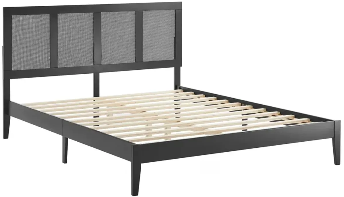 Sirocco Rattan and Wood Queen Platform Bed