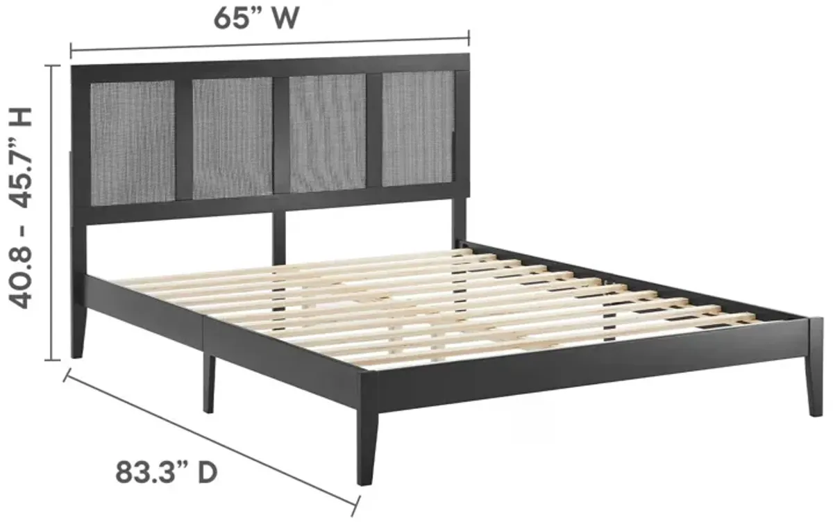 Sirocco Rattan and Wood Queen Platform Bed