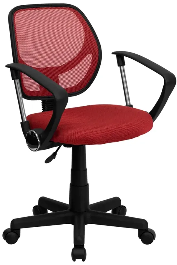 Neri Low Back   Mesh Swivel Task Office Chair with Curved Square Back and Arms