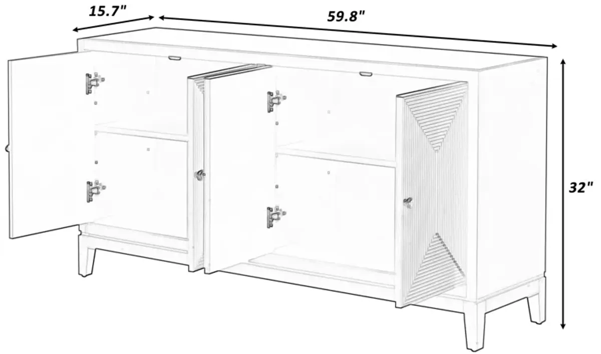 Merax Sleek Storage Cabinet Sideboard Buffet