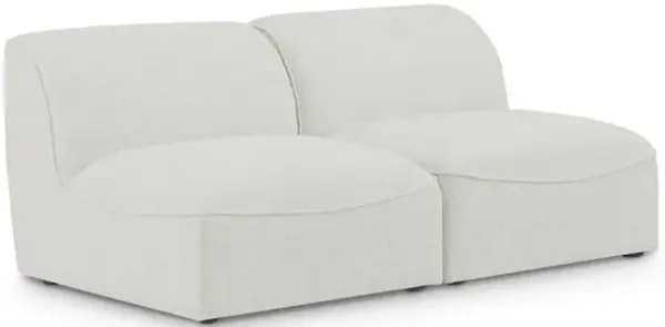 Meridian Furniture Miramar Cream Durable Linen Textured Modular Sofa