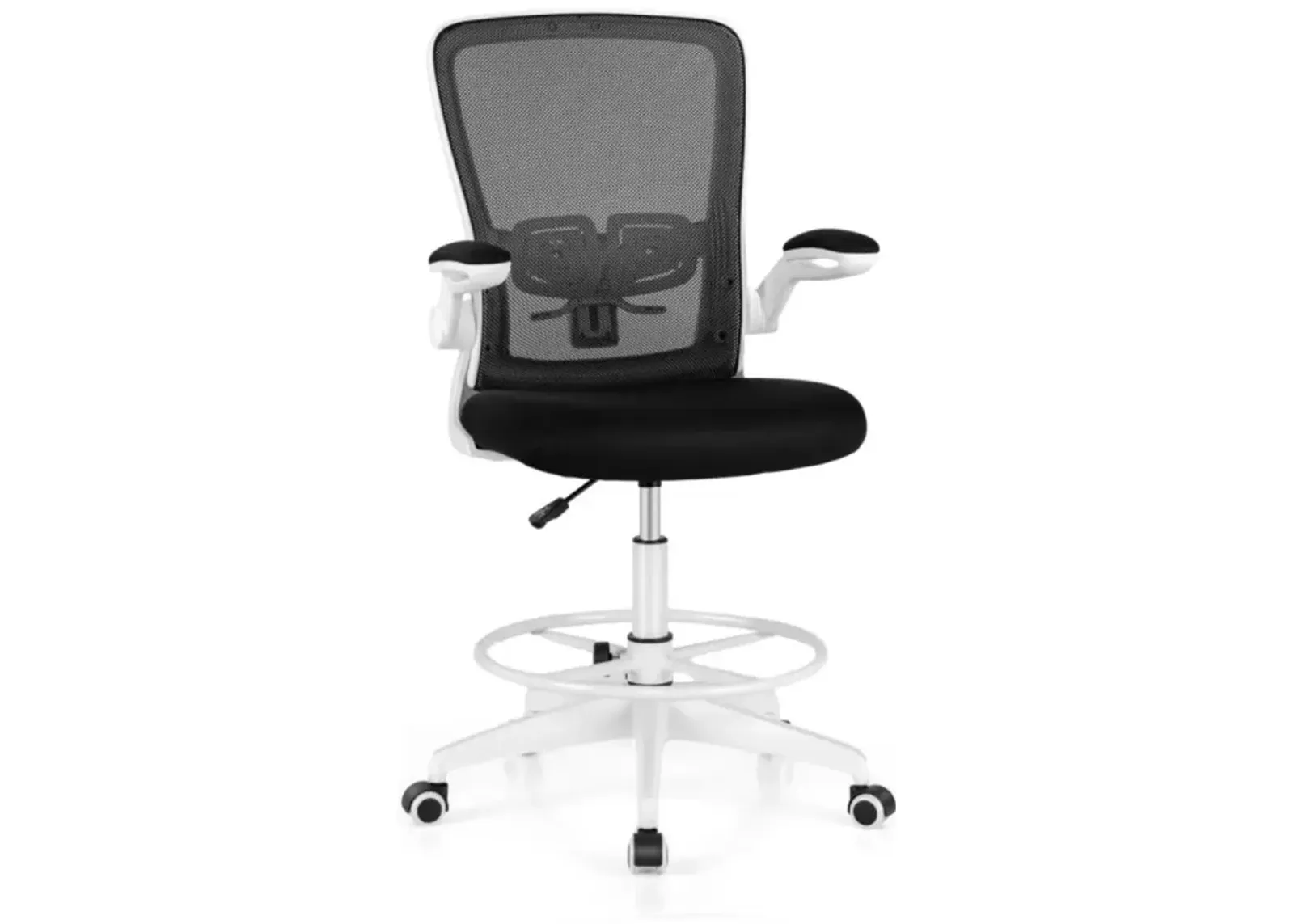 Hivvago Height Adjustable Drafting Chair with Flip Up Arms