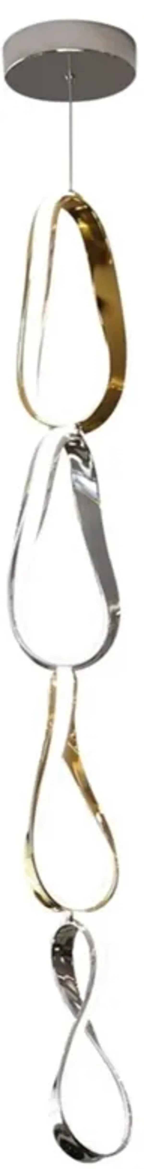 Prague Chandelier Gold and Chrome Metal Integrated LED Dimmable