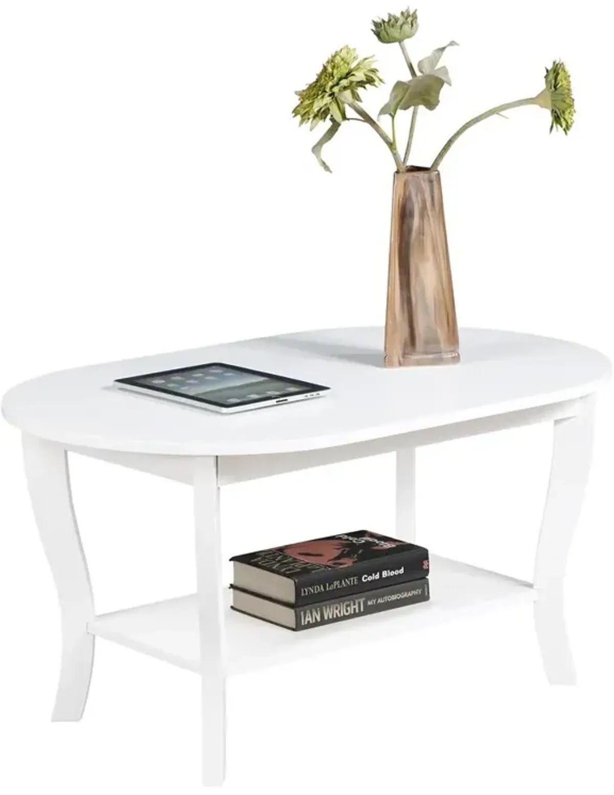 American Heritage Oval Coffee Table with Shelf