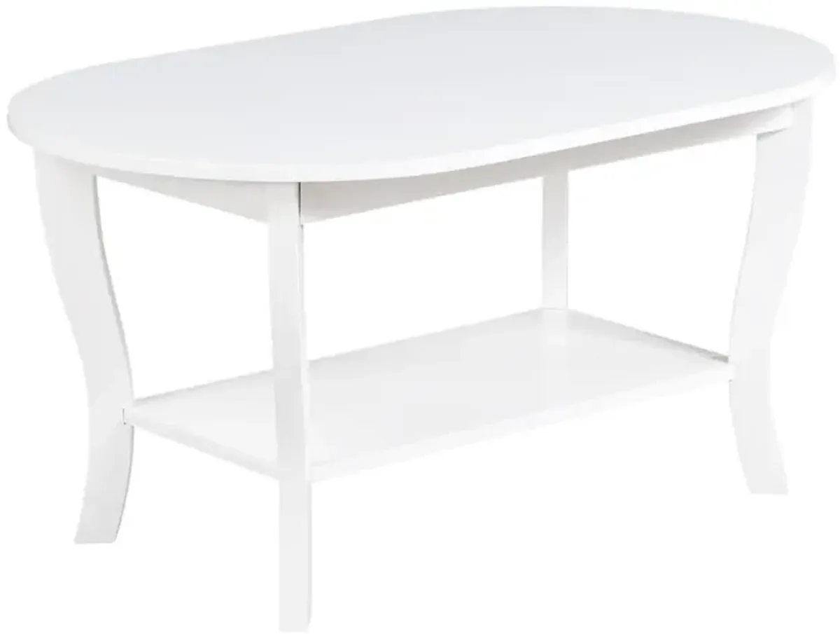 American Heritage Oval Coffee Table with Shelf