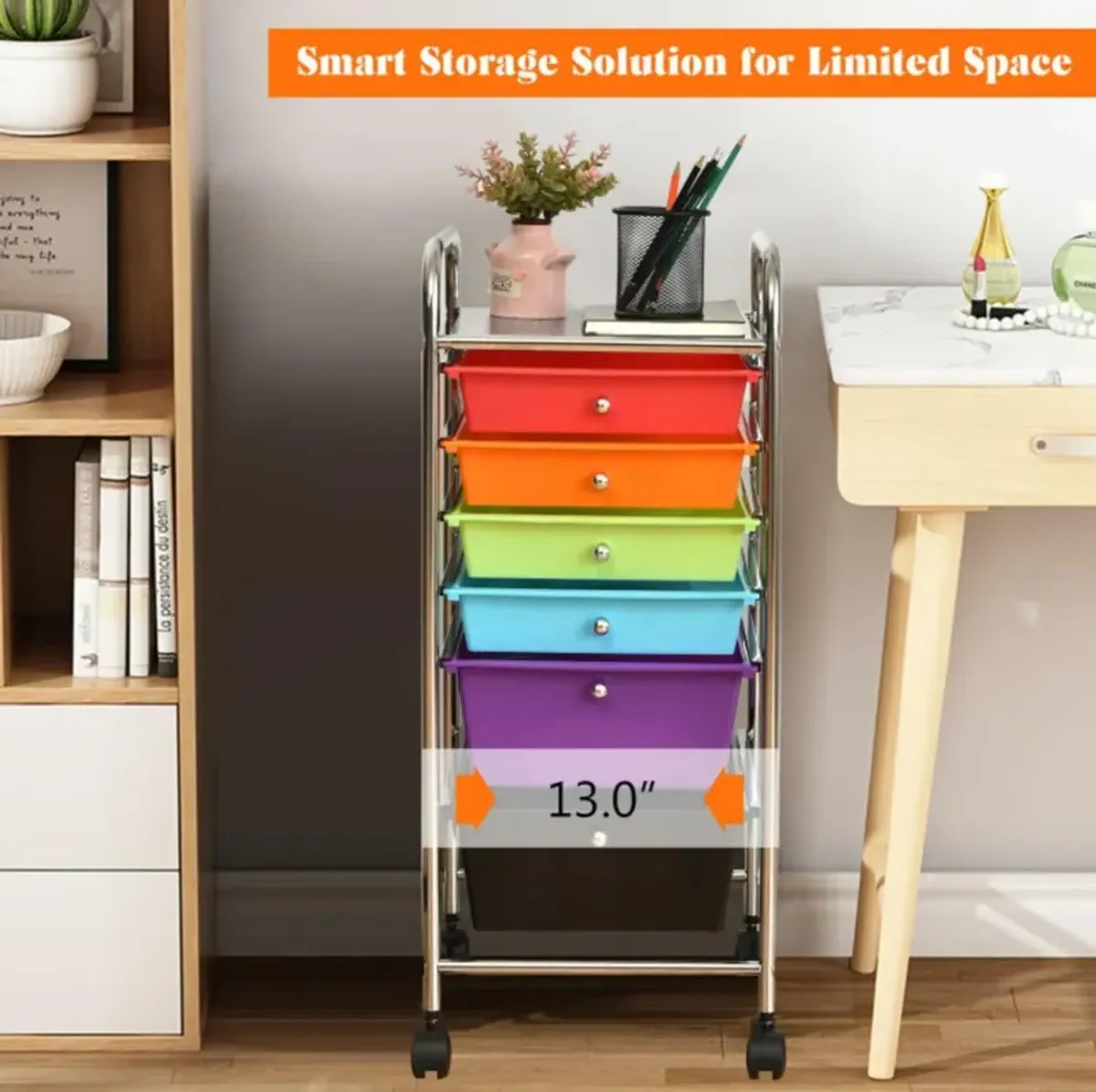 Hivvago 6 Drawers Rolling Storage Cart Organizer