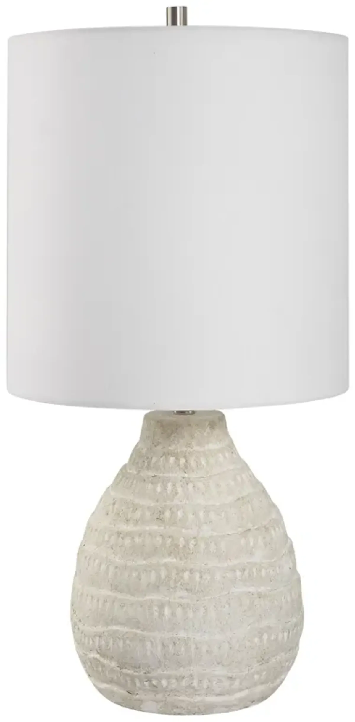 24 Inch Naturally Crafted Table Lamp, Porcelain Ceramic, Classic, White-Benzara