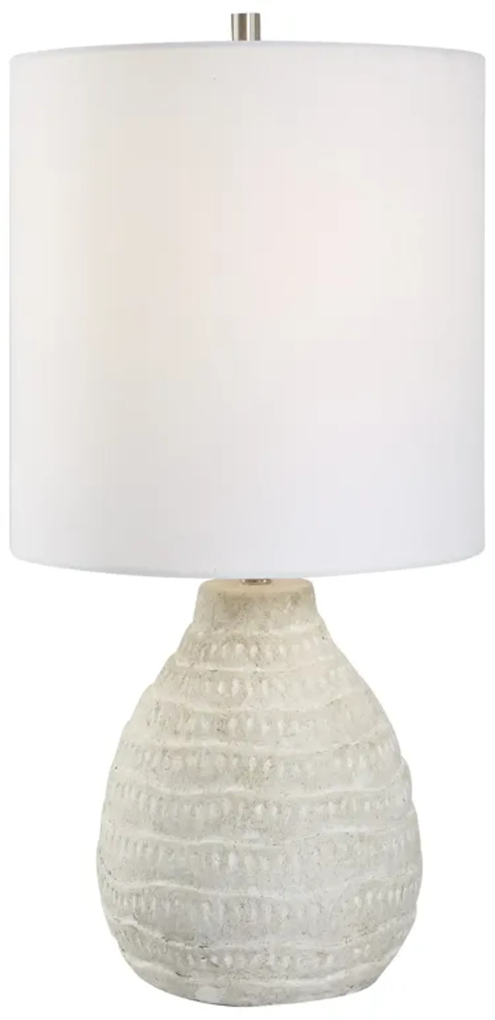 24 Inch Naturally Crafted Table Lamp, Porcelain Ceramic, Classic, White-Benzara