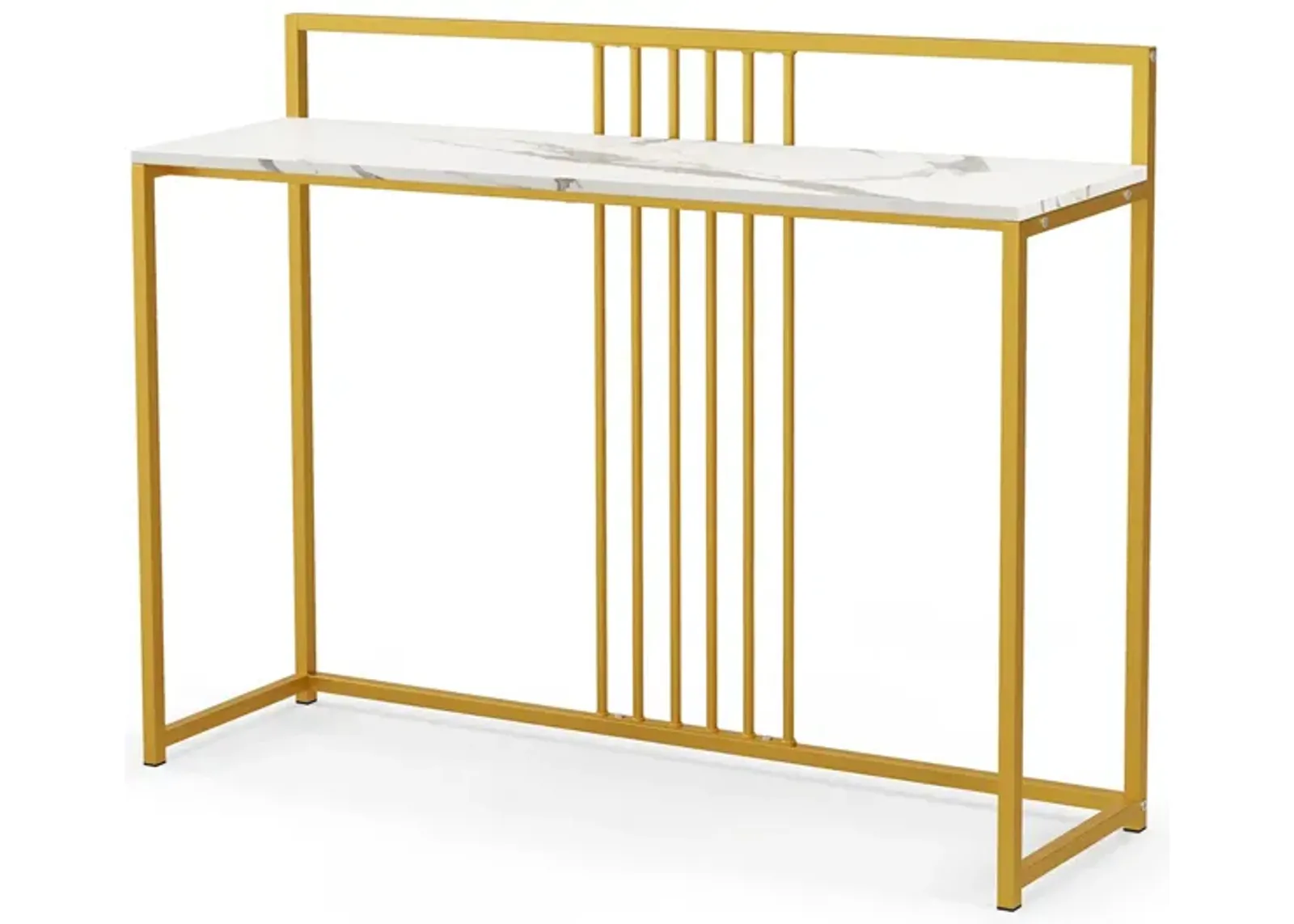 47-Inch Modern Console Table with Steel Frame and Storage Shelf for Living Room or Entryway