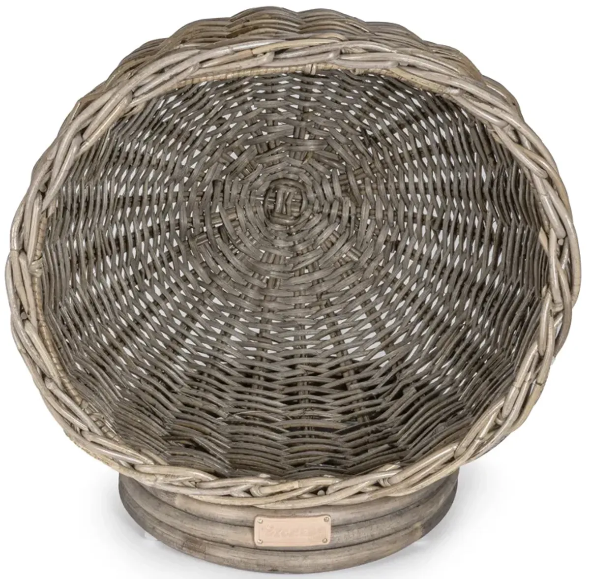 Socket Dome Bohemian Handwoven Rattan Cat Bed with Machine-Washable Cushion