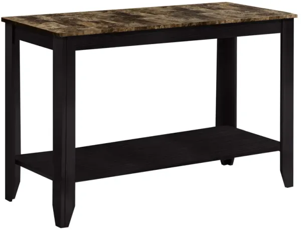 Monarch Specialties Cappuccino/Marble-Look TOP Sofa Console Table