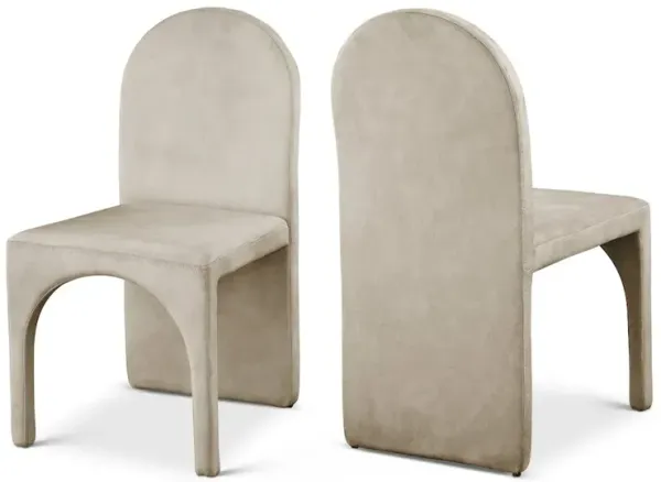 Meridian Furniture Summer Stone Velvet Dining Side Chair, Set of 2
