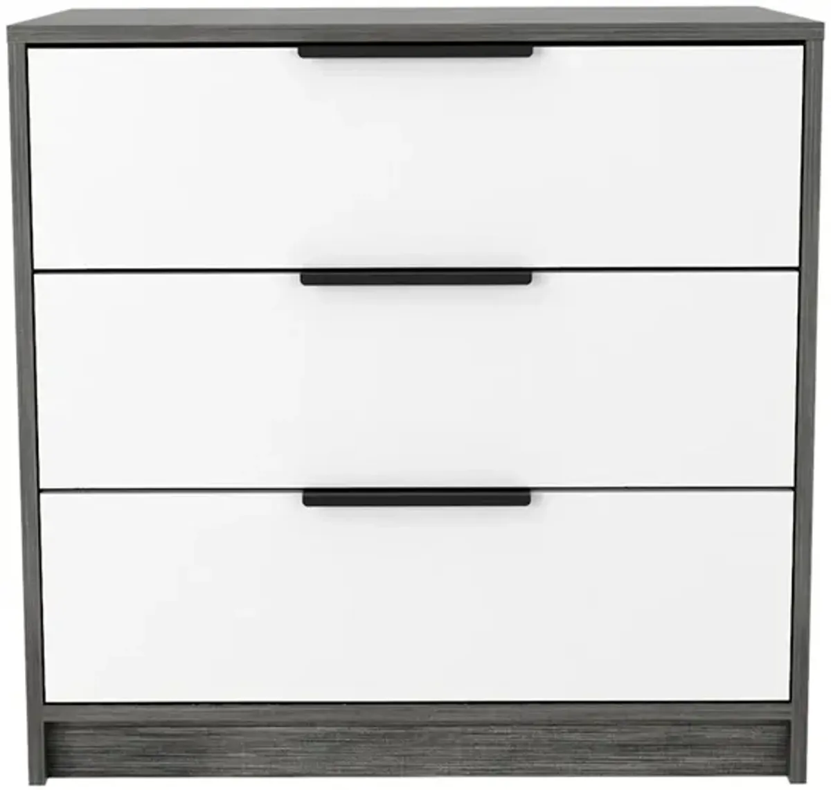 Kaia 3 Drawers Dresser, Superior Top -Smokey Oak / White