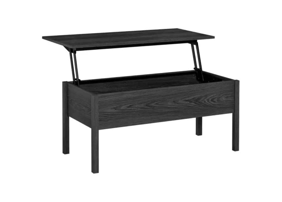 Modern Black Lift Top Coffee Table w/ Hidden Storage