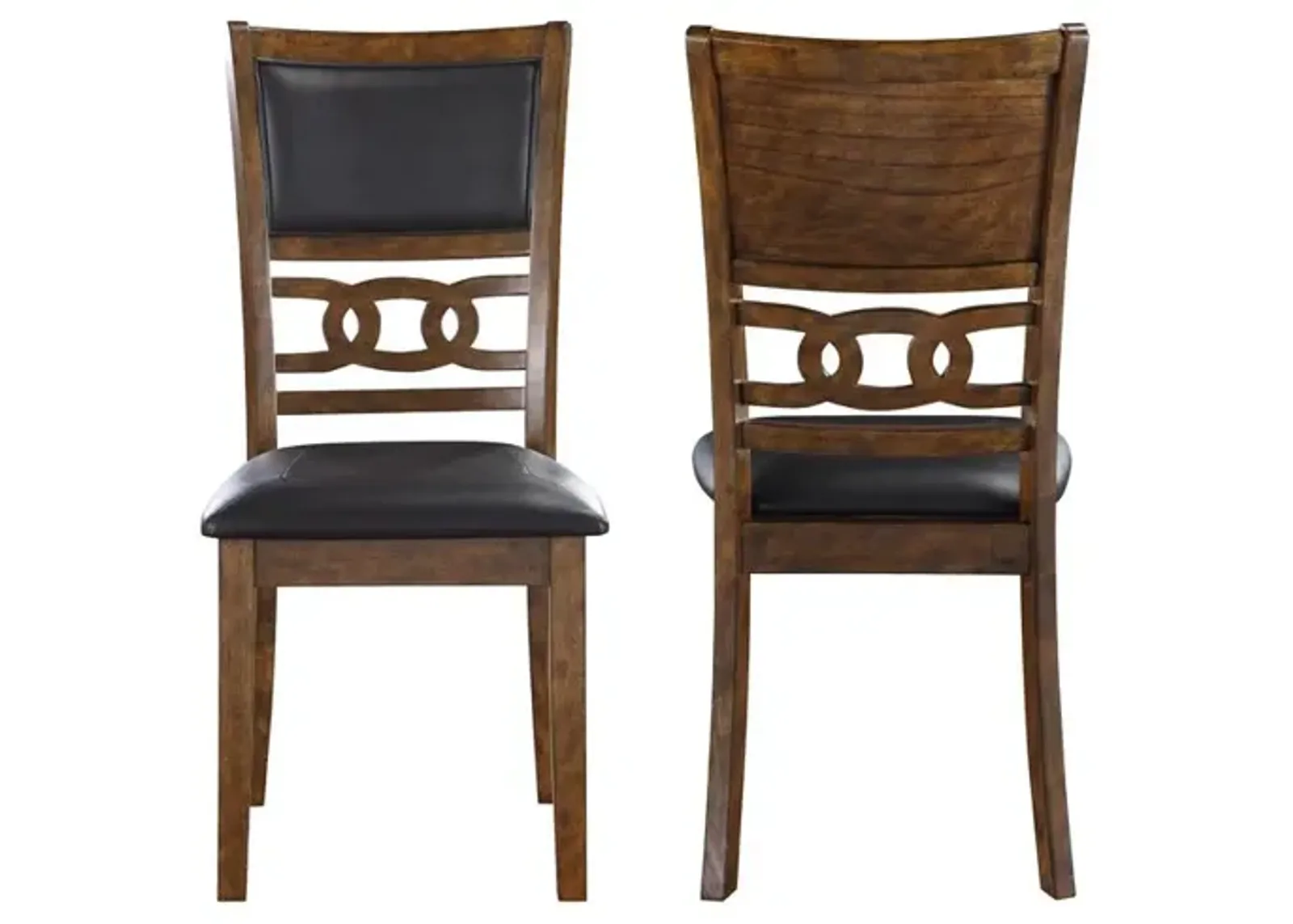 New Classic Furniture Furniture Gia Faux Leather Dining Chairs in Brown (Set of 2)