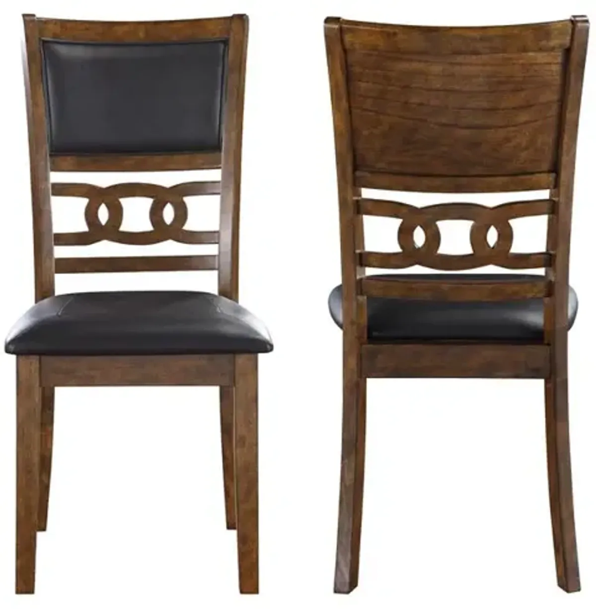 New Classic Furniture Furniture Gia Faux Leather Dining Chairs in Brown (Set of 2)