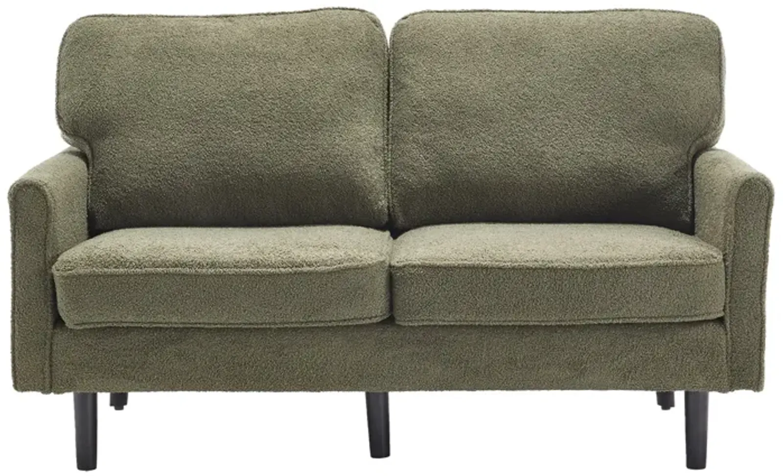 Mondawe Bouclé Loveseat Sofa, 2 Seater Small Sofa Couches with USB & Removable Pillow Cover