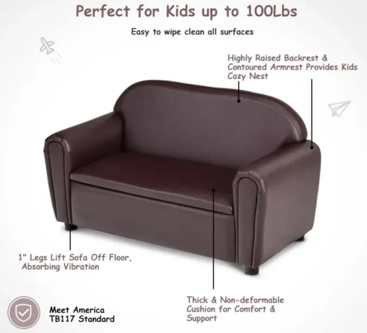 Hivvago Kids Sofa Armrest Chair with Storage Function