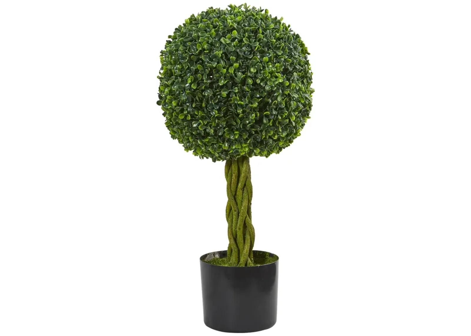 HomPlanti 2 Feet Boxwood Ball with Woven Trunk Artificial Tree UV Resistant (Indoor/Outdoor)