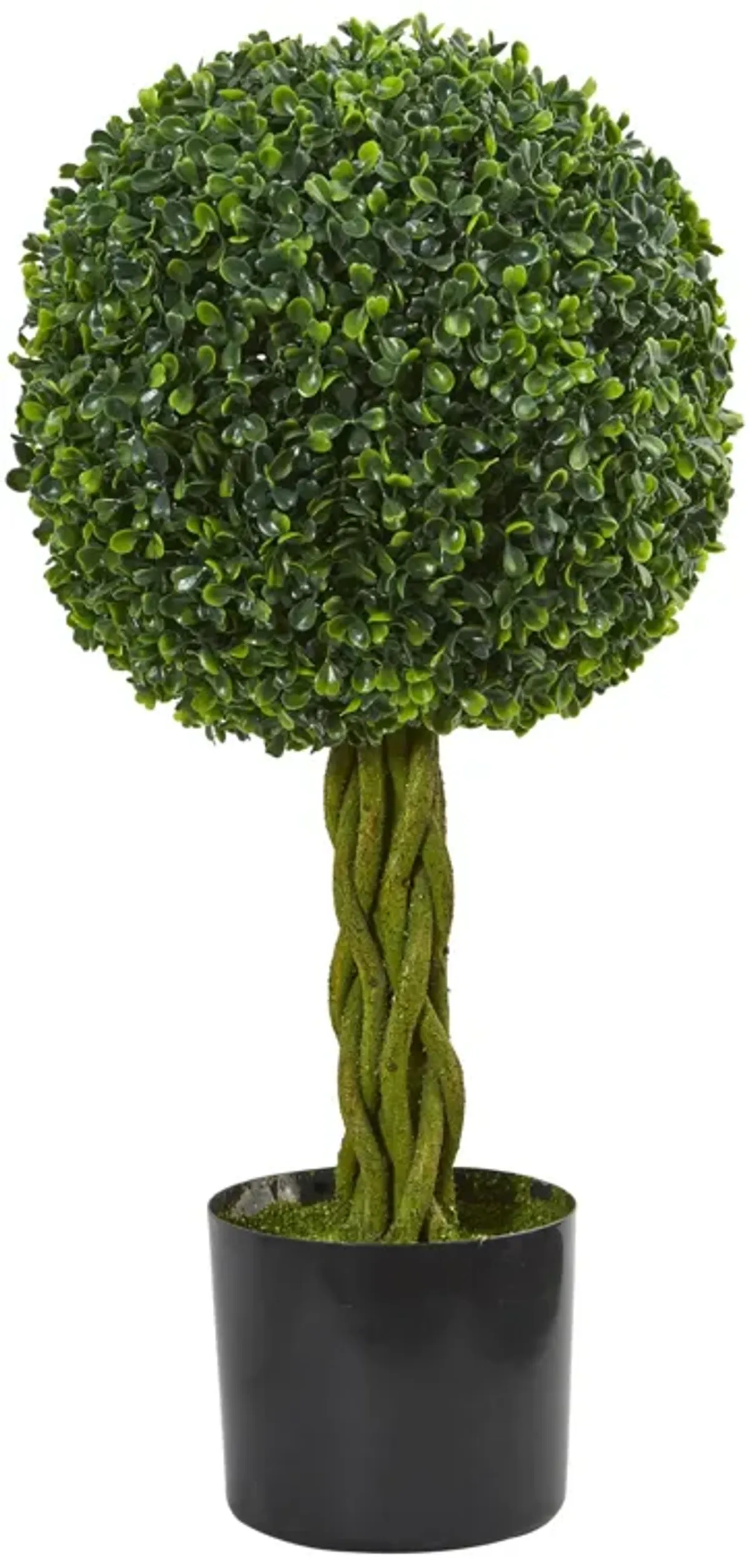 HomPlanti 2 Feet Boxwood Ball with Woven Trunk Artificial Tree UV Resistant (Indoor/Outdoor)