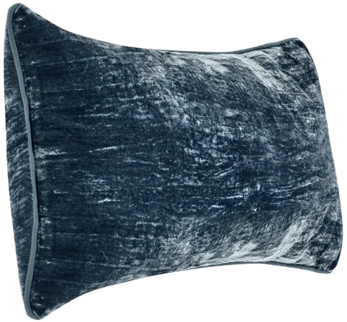 Timo Lumbar Throw Pillow, 14x26 Inch Blue Silk Viscose, Reversible  - Benzara