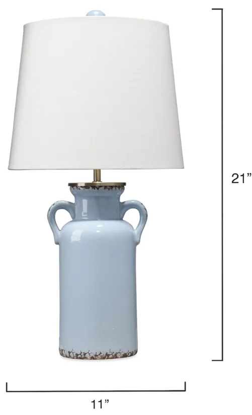 Piper Ceramic Table Lamp, Light Blue