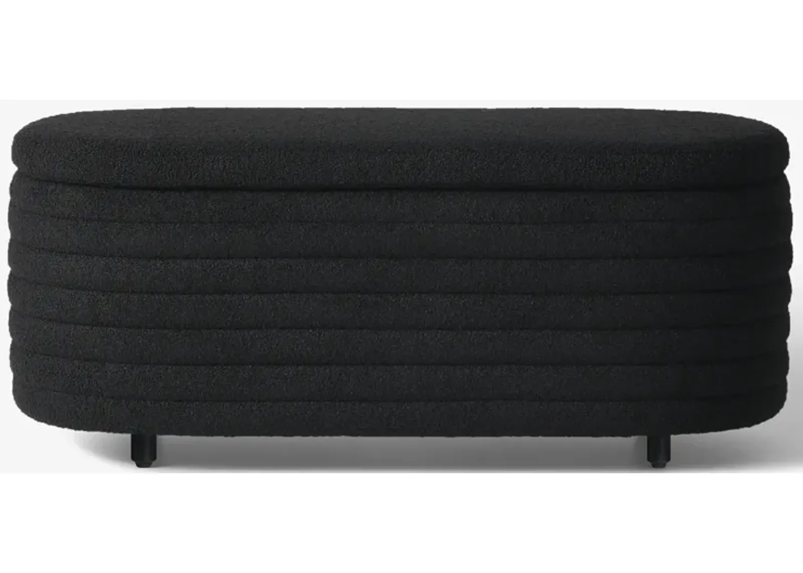 WestinTrends 42" Wide Mid-Century Modern Upholstered Teddy Sherpa Tufted Oval Storage Ottoman Bench