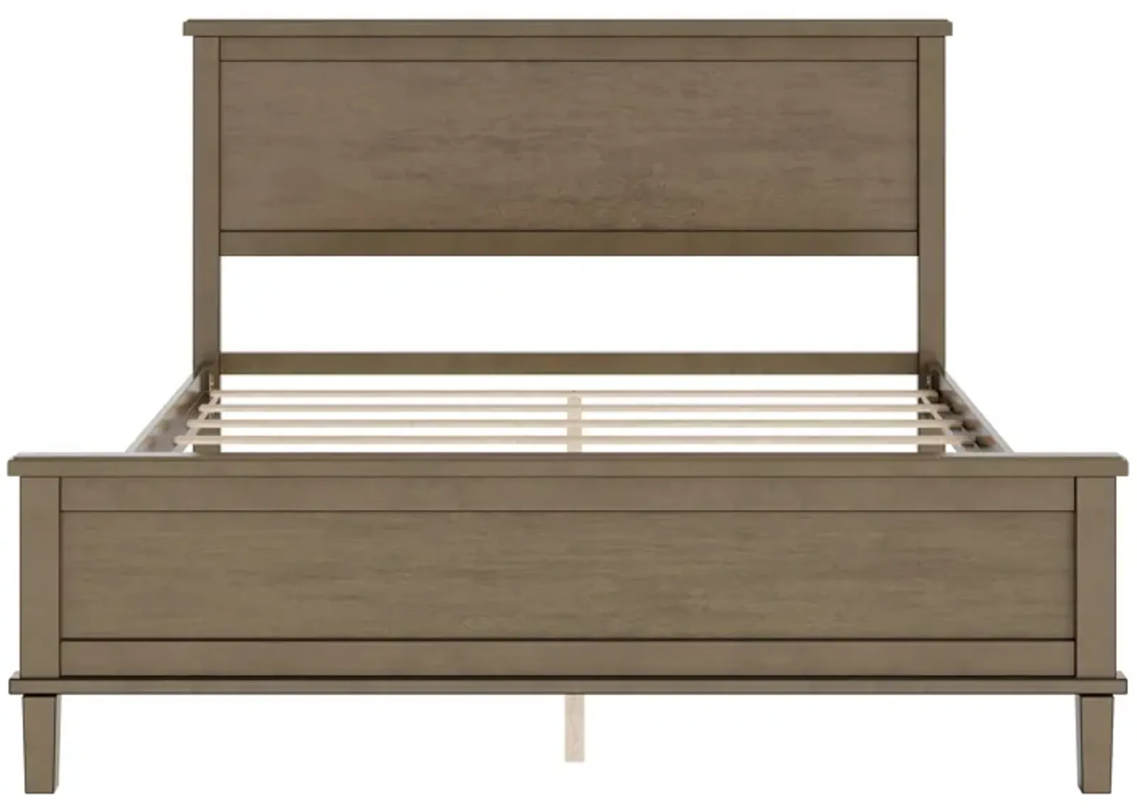 Merax Mid-Century Wood Platform Bed with Headboard