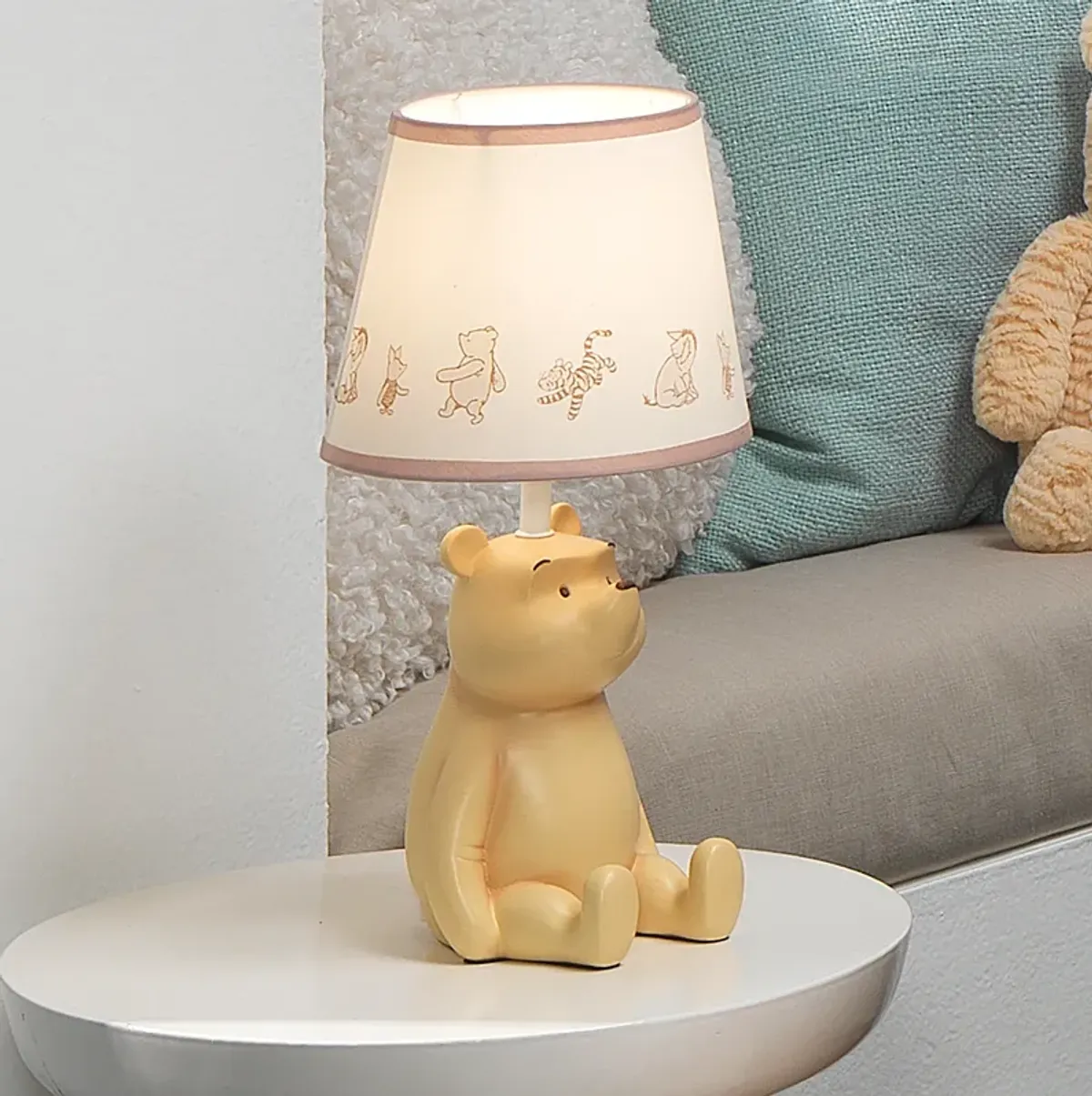 Lambs & Ivy Disney Baby Storytime Pooh 3D Table Lamp with Shade