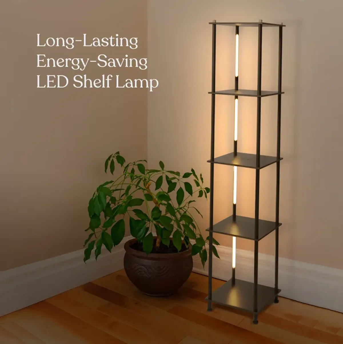 Aria Black LED Floor Lamp with Wireless Charging Pad