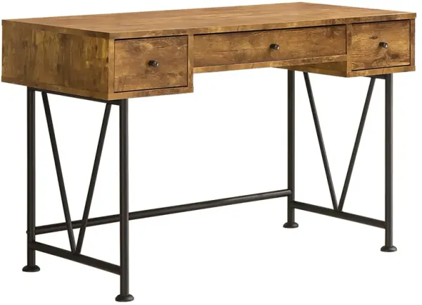 Rustic Farmhouse 3-Drawer Writing Desk for Home Office