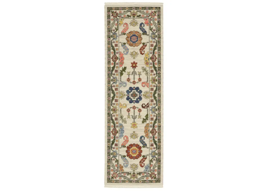 Lucca 2'6" x 12' Ivory Rug