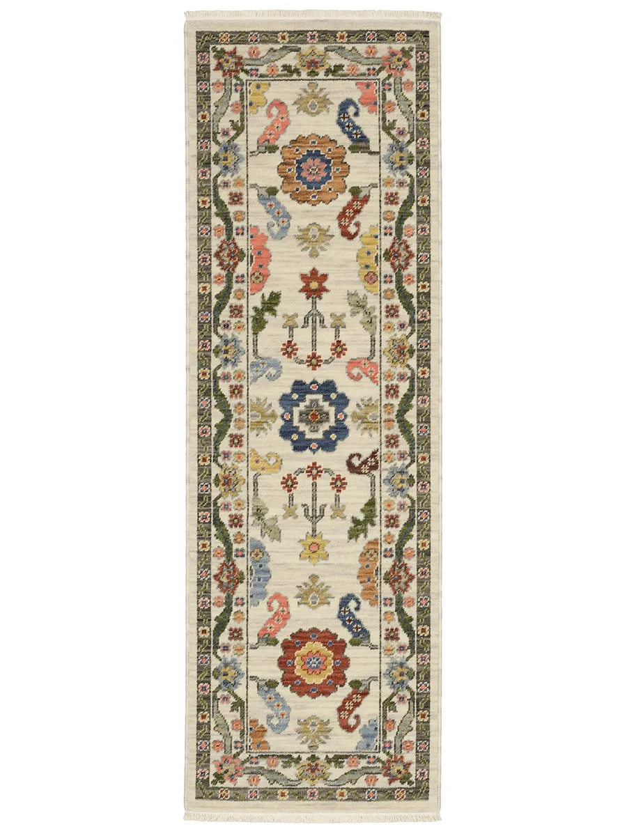 Lucca 2'6" x 12' Ivory Rug