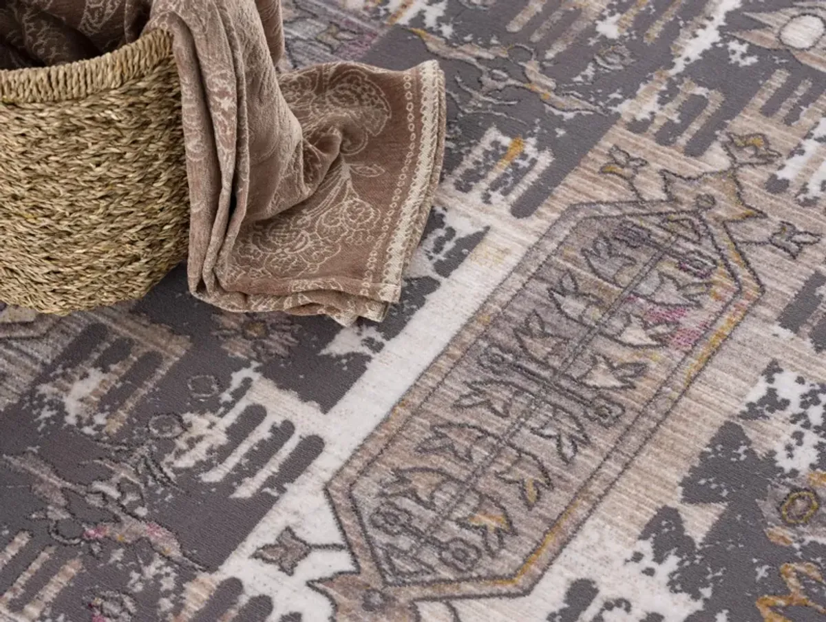 Amalfi South-Western Boho Grey Beige Indoor Runner Rug