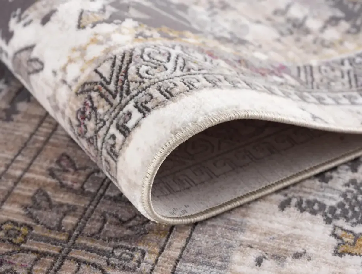 Amalfi South-Western Boho Grey Beige Indoor Runner Rug