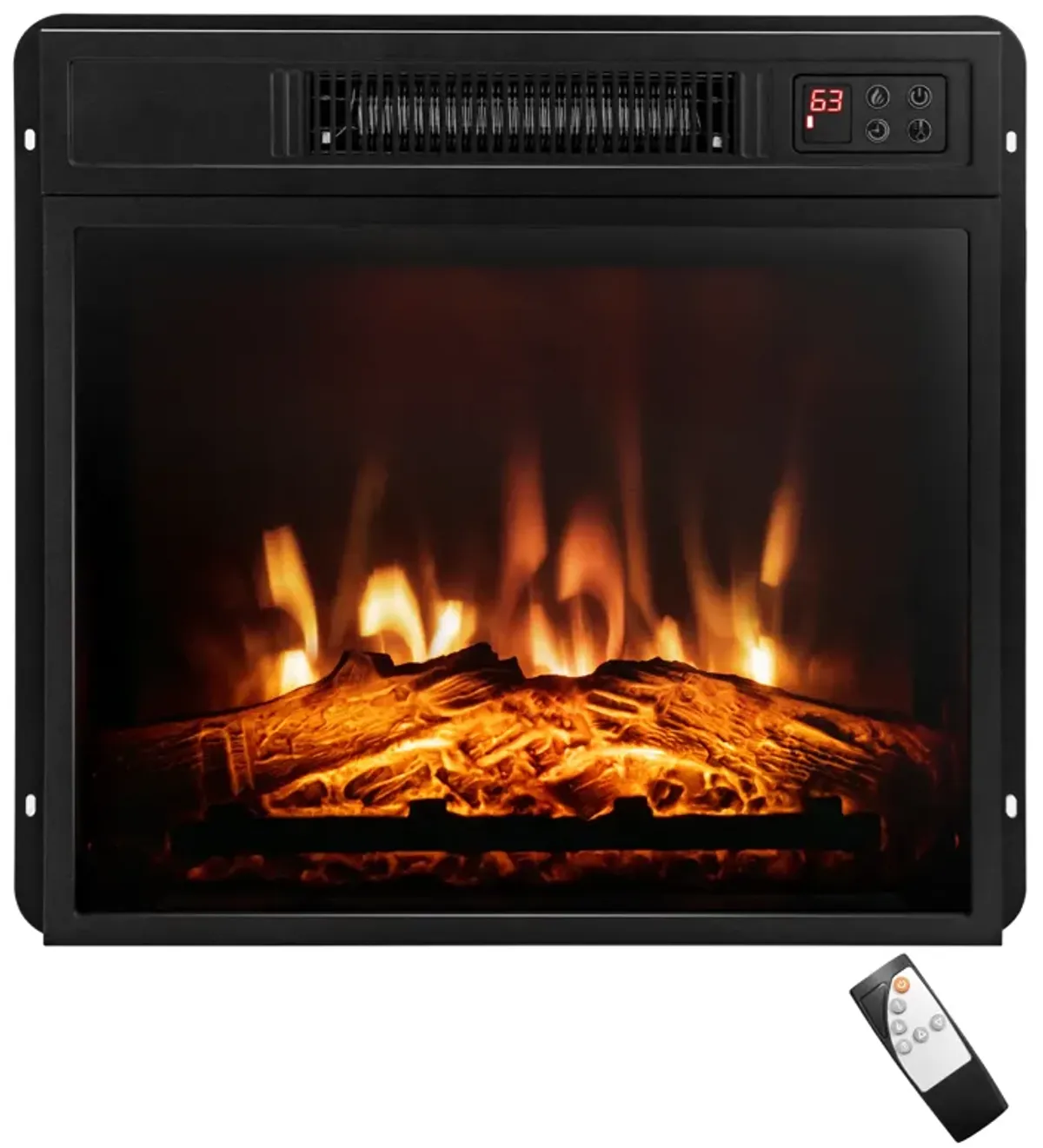 Electric Fireplace Inserted with Adjustable LED Flame