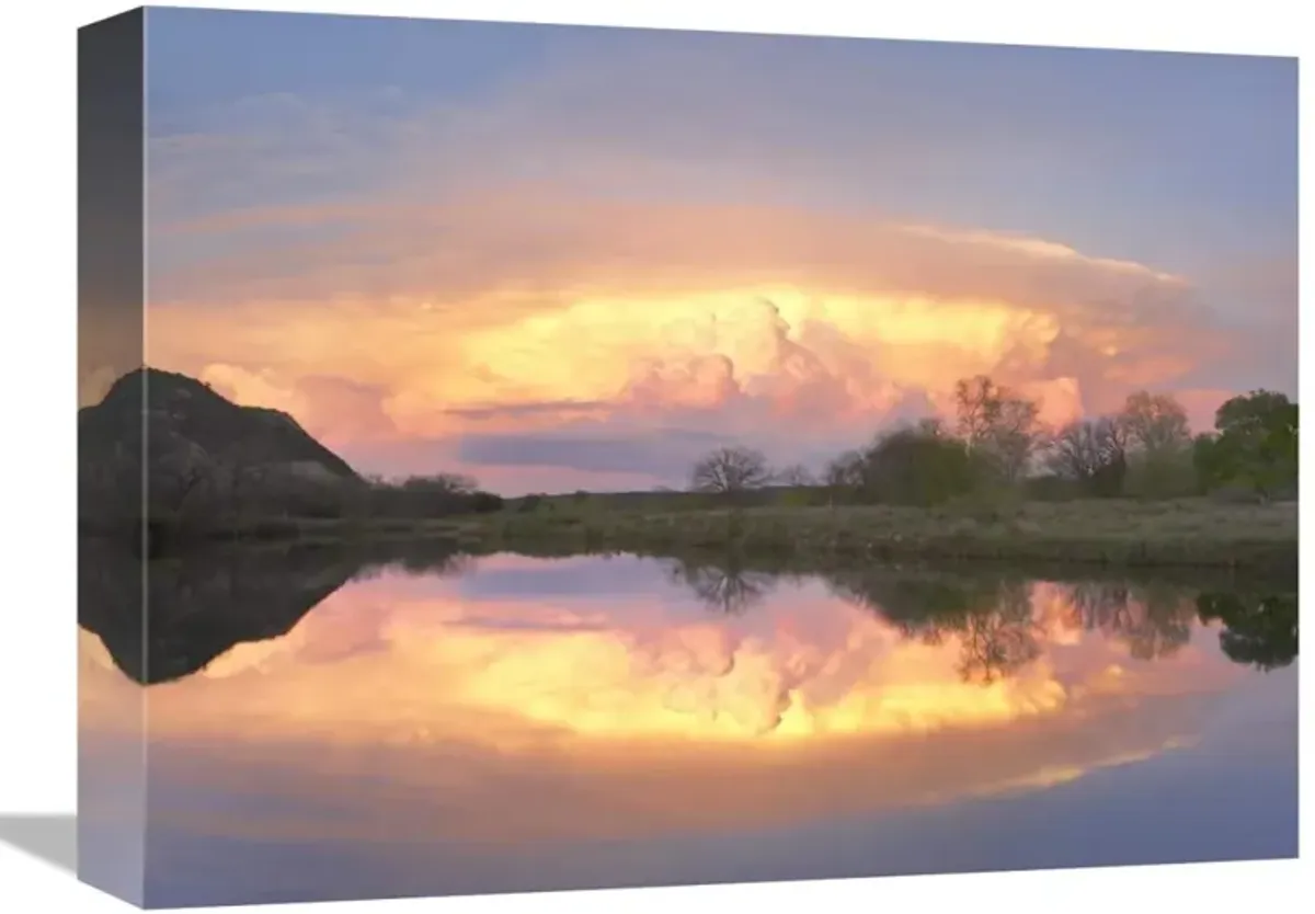 Storm clouds and South Llano River, South Llano River State Park, Texas-Canvas Art-16x12